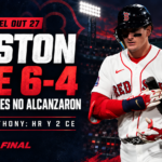 Gráfico de Pizarra Final sobre la derrota 6-4 de Boston ante los Angels